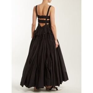 Commense Black Maxi Dress Smocked Bodice Sleeveless Tiered Long Dress size XS